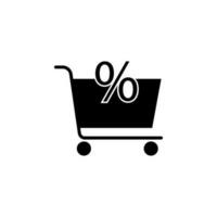 Store trolley, percentage vector icon illustration