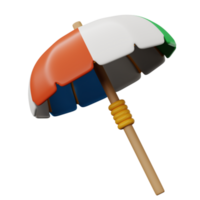 ilustração 3d de guarda-chuva de praia png
