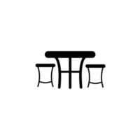 Table with chairs vector icon illustration