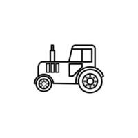 tractor línea vector icono ilustración