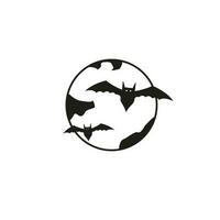 Halloween bats and moon vector icon illustration