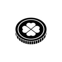 clover coin vector icon illustration