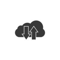 Cloud loading vector icon illustration