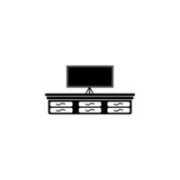 tv table furniture vector icon illustration