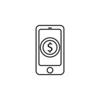 mobile phone, dollar sign vector icon illustration