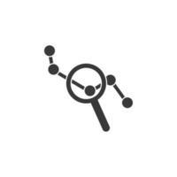 magnifier, chart vector icon illustration