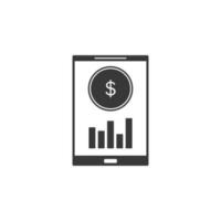 phone, money, chart vector icon illustration
