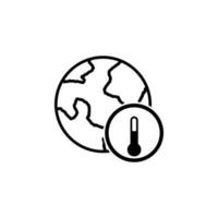 global warming of the earth outline vector icon illustration