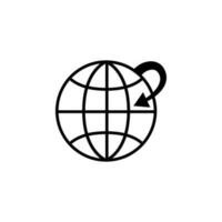 arrow in the circle of the globe outline vector icon illustration