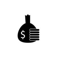 Bag with money vector icon illustration