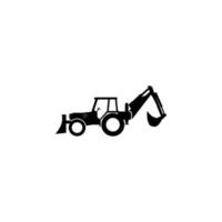 silhouette Excavator vector icon illustration
