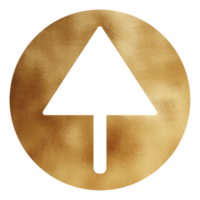 Gold Metallic Arrow In Circle png