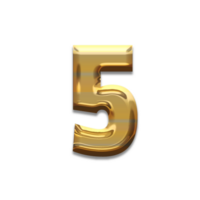 Gold Number 5 png