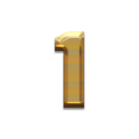 número 1 3d oro uno png