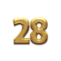 Number gold luxury, use birthday,age,anniversary png