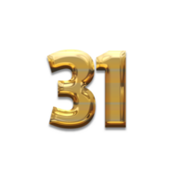 Number gold luxury, use birthday,age,anniversary png