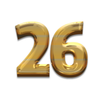 Number gold luxury, use birthday,age,anniversary png