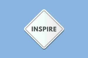 Inspire text Button. Inspire Sign Icon Label Sticker Web Buttons vector