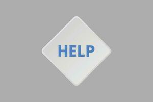 Help text Button. Help Sign Icon Label Sticker Web Buttons vector