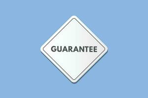 Guarantee text Button. Guarantee Sign Icon Label Sticker Web Buttons vector