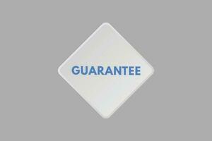 Guarantee text Button. Guarantee Sign Icon Label Sticker Web Buttons vector