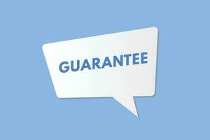 Guarantee text Button. Guarantee Sign Icon Label Sticker Web Buttons vector