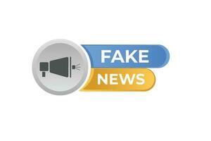 Fake News Button. Speech Bubble, Banner Label Fake News vector