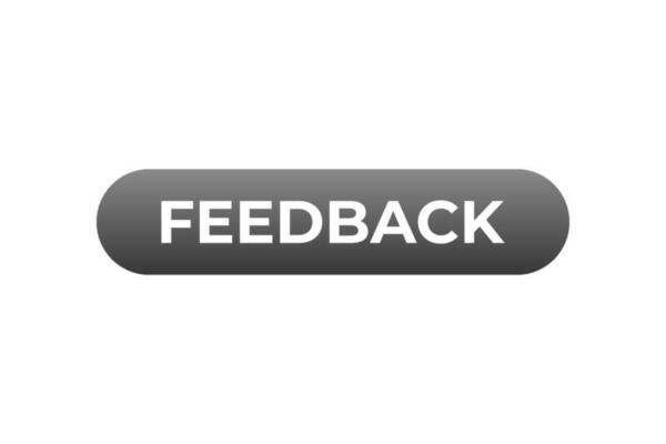 Feedback Button. Speech Bubble, Banner Label Feedback