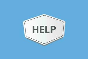 Help text Button. Help Sign Icon Label Sticker Web Buttons vector