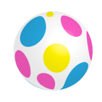 Colorful beach plastic ball on transparent background png