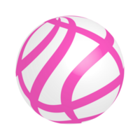 Colorful beach plastic ball on transparent background png