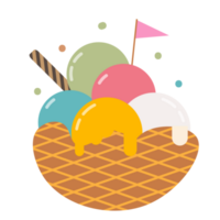 Sweet pastel ice cream isolated on transparent background png