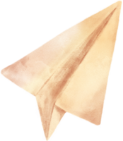 watercolour old paper plane watercolour hand drawing cartoon illustration png