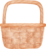 vacío mimbre de madera picnic cesta acuarela ilustración png
