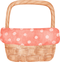 leeg rieten houten picknick mand waterverf illustratie png