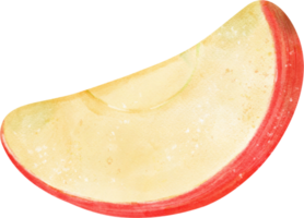 cute fresh slice of red apple fruit watercolor png