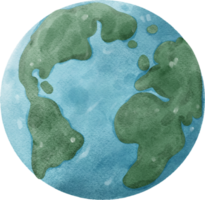 watercolor globe earth hand painting eco friendly symbol png