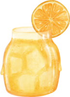 acuarela Fresco naranja Fruta jugo mano pintado ilustración png