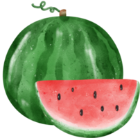 süß frisch Wassermelone Obst Aquarell png