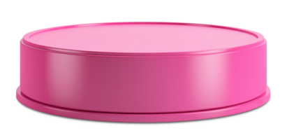 Round pink podium on transparent background, as . Vibrant stage for product, cosmetic presentation. Mock up. Pedestal or platform for beauty products. Empty scene. . png