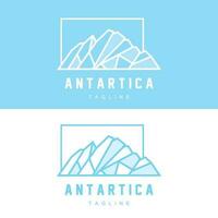 montaña logo, antártico iceberg logo diseño, naturaleza paisaje vector, producto marca ilustración icono vector