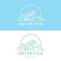 montaña logo, antártico iceberg logo diseño, naturaleza paisaje vector, producto marca ilustración icono vector