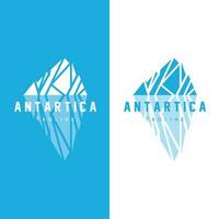 montaña logo, antártico iceberg logo diseño, naturaleza paisaje vector, producto marca ilustración icono vector