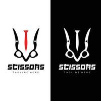 Scissors Logo, Cutting Tools Vector, Barbershop Razor Scissors Simple Design, Illustration Template Icon vector