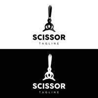 Scissors Logo, Cutting Tools Vector, Barbershop Razor Scissors Simple Design, Illustration Template Icon vector