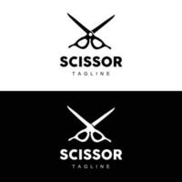 Scissors Logo, Cutting Tools Vector, Barbershop Razor Scissors Simple Design, Illustration Template Icon vector