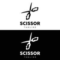 Scissors Logo, Cutting Tools Vector, Barbershop Razor Scissors Simple Design, Illustration Template Icon vector