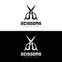 Scissors Logo, Cutting Tools Vector, Barbershop Razor Scissors Simple Design, Illustration Template Icon vector