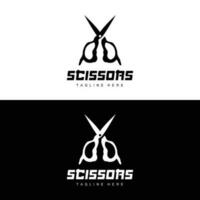 Scissors Logo, Cutting Tools Vector, Barbershop Razor Scissors Simple Design, Illustration Template Icon vector