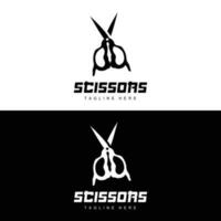 Scissors Logo, Cutting Tools Vector, Barbershop Razor Scissors Simple Design, Illustration Template Icon vector